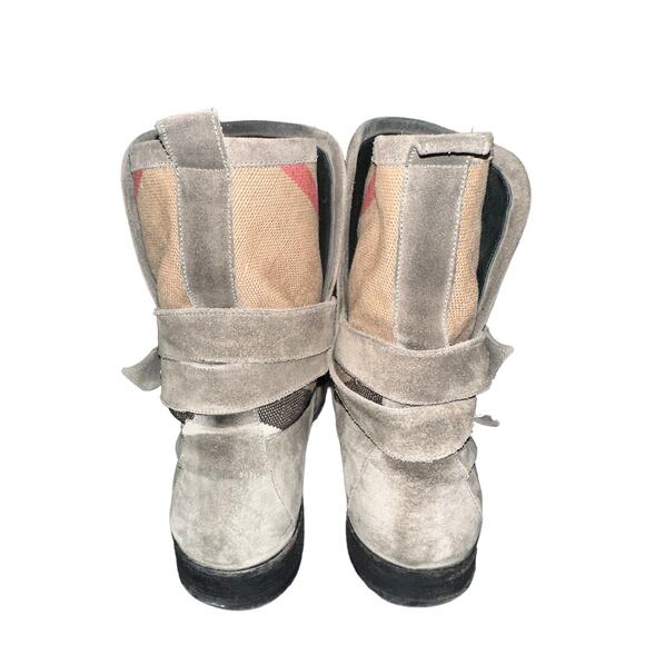 Women’s Burberry Nova Check Worcester Buckle Detail Suede Ankle Boots Size 10 main image 4